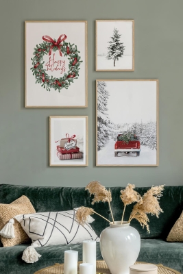 4 Parça Ahşap Çerçeve Görünümlü Mdf Tablo Seti - CRCVSZARTEVESSAYENI8