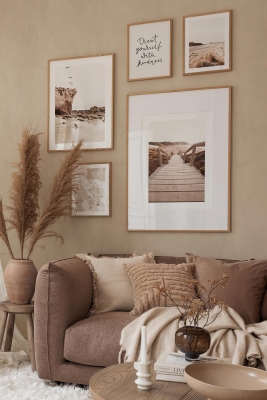 5 Parça Ahşap Çerçeve Görünümlü Mdf Tablo Seti - ARTAVESSAYSLMSTKO17