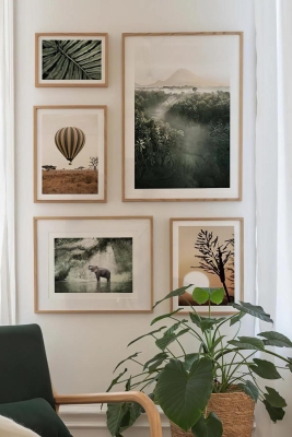 5 Parça Ahşap Çerçeve Görünümlü Mdf Tablo Seti - CRCVSZARTEVESSASTKO10