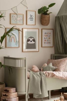 5 Parça Ahşap Çerçeve Görünümlü Mdf Tablo Seti - CRCVSZARTEVESSASTKO54