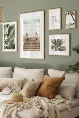 5 Parça Ahşap Çerçeve Görünümlü Mdf Tablo Seti - CRCVSZARTEVESSASTKO55