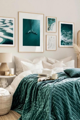 5 Parça Ahşap Çerçeve Görünümlü Mdf Tablo Seti - CRCVSZARTEVESSASTKO64