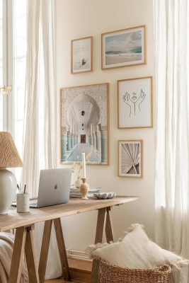 5 Parça Ahşap Çerçeve Görünümlü Mdf Tablo Seti - CRCVSZARTEVESSASTKO9