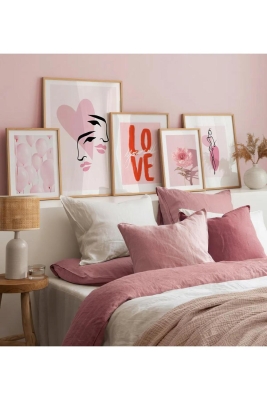 5 Parça Ahşap Çerçeve Görünümlü Mdf Tablo Seti - CRCVSZARTEVESSASTKO91