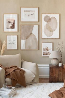 6 Parça Ahşap Çerçeve Görünümlü Mdf Tablo Seti - ARTAVESSAYSLMSTKO16