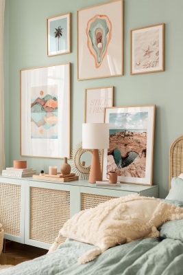 6 Parça Ahşap Çerçeve Görünümlü Mdf Tablo Seti - ARTAVESSAYSLMSTKO37