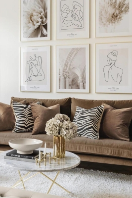 6 Parça Ahşap Çerçeve Görünümlü Mdf Tablo Seti - CRCVSZARTEVESSASTKO51