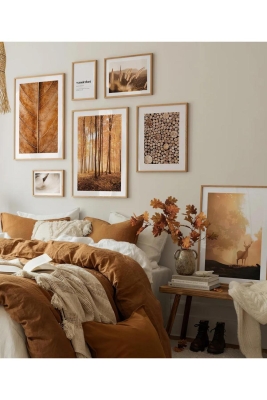 6 Parça Ahşap Çerçeve Görünümlü Mdf Tablo Seti - CRCVSZARTEVESSASTKO56