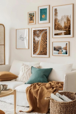 6 Parça Ahşap Çerçeve Görünümlü Mdf Tablo Seti - CRCVSZARTEVESSASTKO57