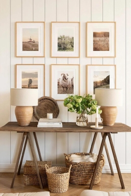 6 Parça Ahşap Çerçeve Görünümlü Mdf Tablo Seti - CRCVSZARTEVESSASTKO77