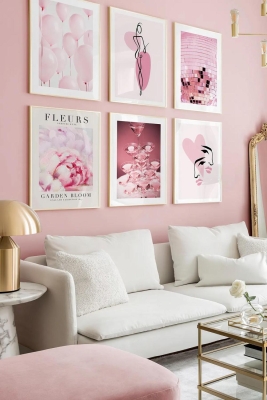 6 Parça Ahşap Çerçeve Görünümlü Mdf Tablo Seti - CRCVSZARTEVESSASTKO93