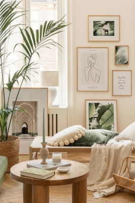 6 Parça Ahşap Çerçeve Görünümlü Mdf Tablo Seti - CRCVSZARTEVESSASTKO96