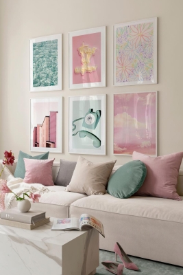 6 Parça Ahşap Çerçeve Görünümlü Mdf Tablo Seti - CRCVSZARTEVESSAYENI1