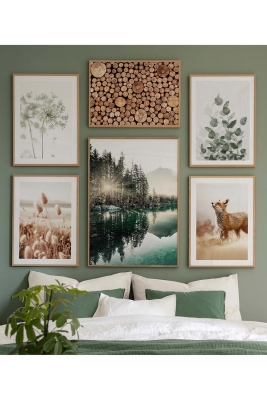 6 Parça Ahşap Çerçeve Görünümlü Mdf Tablo Seti - CRCVSZARTEVESSAYENI16
