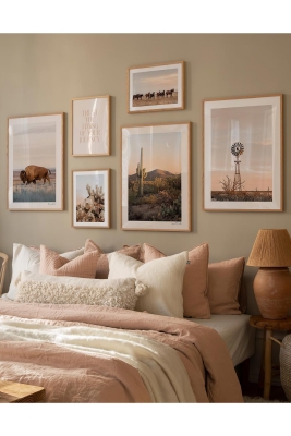 6 Parça Ahşap Çerçeve Görünümlü Mdf Tablo Seti - CRCVSZARTEVESSAYENI6