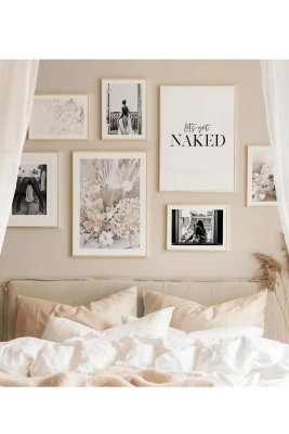 7 Parça Ahşap Çerçeve Görünümlü Mdf Tablo Seti - CRCVSZARTEVESSASTKO34