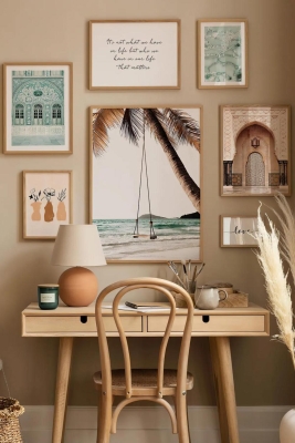 7 Parça Ahşap Çerçeve Görünümlü Mdf Tablo Seti - CRCVSZARTEVESSASTKO37