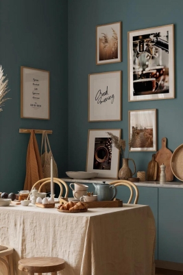 7 Parça Ahşap Çerçeve Görünümlü Mdf Tablo Seti - CRCVSZARTEVESSASTKO68