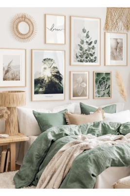 7 Parça Ahşap Çerçeve Görünümlü Mdf Tablo Seti - CRCVSZARTEVESSASTKO83