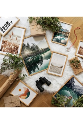 7 Parça Ahşap Çerçeve Görünümlü Mdf Tablo Seti - CRCVSZARTEVESSASTKO95