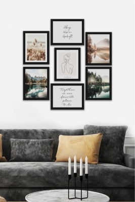 7 Parça Çerçeve Görünümlü Mdf Tablo Seti - 7ARTAVESSA1