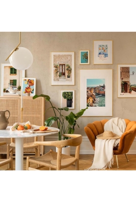 8 Parça Ahşap Çerçeve Görünümlü Mdf Tablo Seti - ARTAVESSAYSLMSTKO38