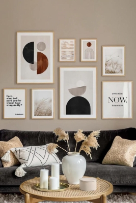 8 Parça Ahşap Çerçeve Görünümlü Mdf Tablo Seti - CRCVSZARTEVESSASTKO11