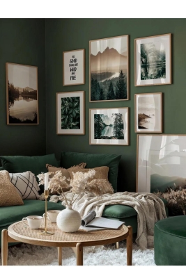 8 Parça Ahşap Çerçeve Görünümlü Mdf Tablo Seti - CRCVSZARTEVESSASTKO38