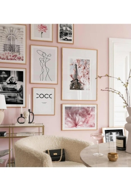 9 Parça Ahşap Çerçeve Görünümlü Mdf Tablo Seti - CRCVSZARTEVESSASTKO21