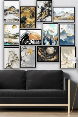 12 Parça Çerçeve Görünümlü Mdf Tablo Seti - 12ARTAVESSA15