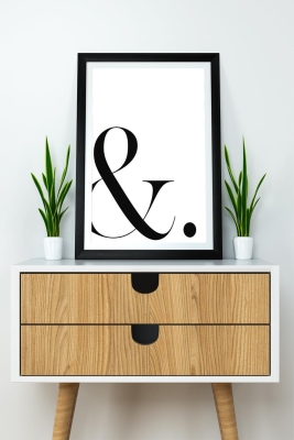 Tek Parça Çerçeve Görünümlü Yazılı Mdf Tablo "&" - 1ARTAVESSAYAZ19