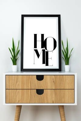 Tek Parça Çerçeve Görünümlü Yazılı Mdf Tablo "Home" - 1ARTAVESSAYAZ13