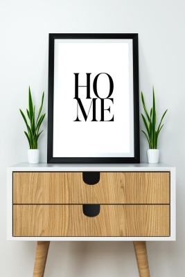 Tek Parça Çerçeve Görünümlü Yazılı Mdf Tablo "Home" - 1ARTAVESSAYAZ14