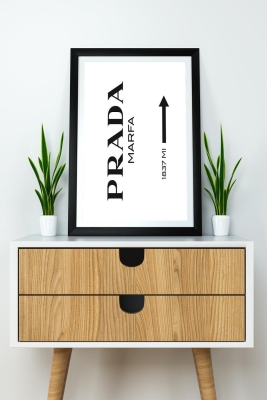 Tek Parça Çerçeve Görünümlü Yazılı Mdf Tablo "Prada" - 1ARTAVESSAYAZ5