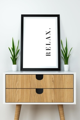 Tek Parça Çerçeve Görünümlü Yazılı Mdf Tablo "Relax" - 1ARTAVESSAYAZ20