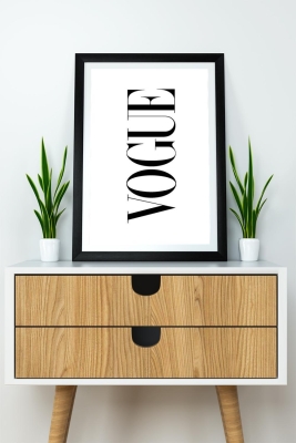 Tek Parça Çerçeve Görünümlü Yazılı Mdf Tablo "Vogue" - 1ARTAVESSAYAZ49