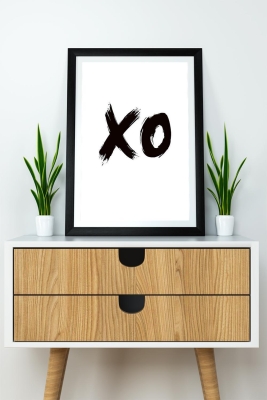 Tek Parça Çerçeve Görünümlü Yazılı Mdf Tablo "XO" - 1ARTAVESSAYAZ41