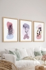 3 Parça Ahşap Çerçeve Görünümlü Mukavva Poster Tablo Seti - Set 103