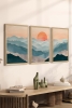3 Parça Ahşap Çerçeve Görünümlü Mukavva Poster Tablo Seti - Set 132