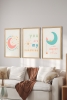3 Parça Ahşap Çerçeve Görünümlü Mukavva Poster Tablo Seti - Set 29