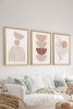 3 Parça Ahşap Çerçeve Görünümlü Mukavva Poster Tablo Seti - Set 44