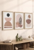 3 Parça Ahşap Çerçeve Görünümlü Mukavva Poster Tablo Seti - Set 50