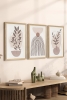 3 Parça Ahşap Çerçeve Görünümlü Mukavva Poster Tablo Seti - Set 58
