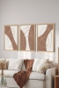 3 Parça Ahşap Çerçeve Görünümlü Mukavva Poster Tablo Seti - Set 77