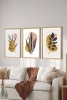 3 Parça Ahşap Çerçeve Görünümlü Mukavva Poster Tablo Seti - Set 92