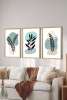 3 Parça Ahşap Çerçeve Görünümlü Mukavva Poster Tablo Seti - Set 96