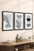 3 Parça Siyah Çerçeve Görünümlü MDF Poster Tablo Seti - Set 34