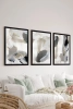 3 Parça Siyah Çerçeve Görünümlü Mdf Poster Tablo Seti - Set 36