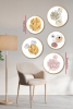 Dekoratif Oval 5 Parça Çerçeve Görünümlü Mdf Tablo Seti - ARTOVLCLLCT10