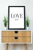 Tek Parça Çerçeve Görünümlü Yazılı Mdf Tablo "Love First" - 1ARTAVESSAYAZ30